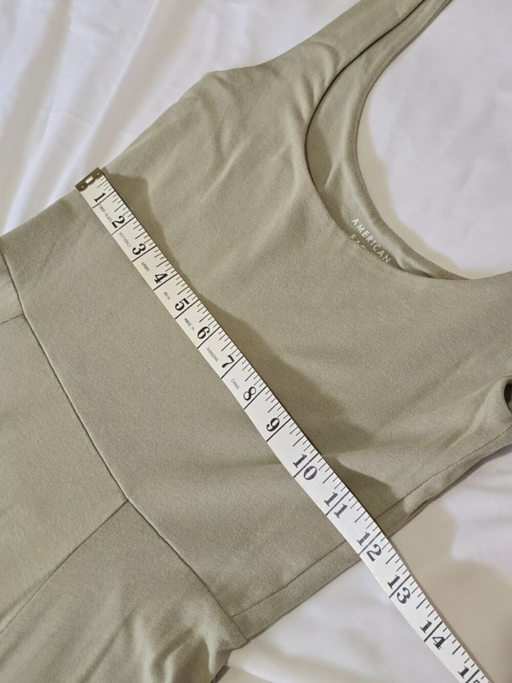 American Eagle Scoop Neck Midi Dress in Olive (Small) - Summer Dress - Picture 4 of 10
